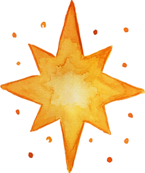Handpainted Watercolor Christmas North Star